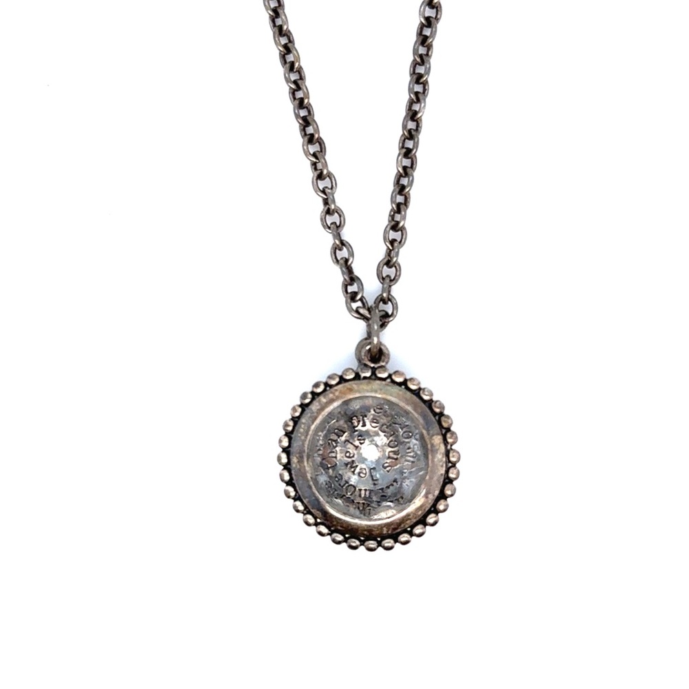 Premier Designs Silver-Tone Beaded Round Pendant Necklace